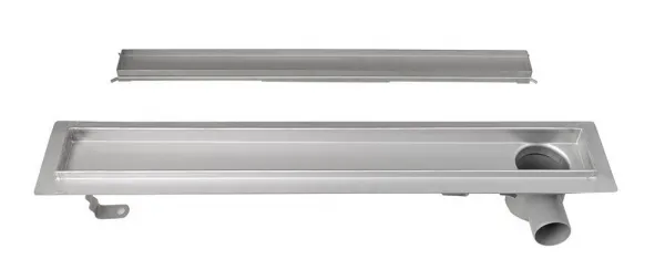 AQUALINE - PAVINO podlahový žľab z nerezové oceli s roštom na dlaždice, L-760, DN50 2710-80