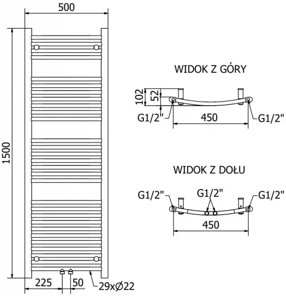 MEXEN - Ares 1500 x 500 mm W102-1500-500-00-01