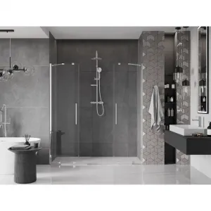 MEXEN/S - Velar Duo posuvné sprchové dvere 170, transparent, chróm 871-170-000-02-01