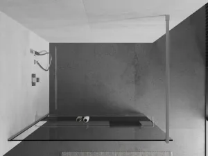 MEXEN/S - Kioto+ Sprchová zástena WALK-IN s poličkou a držiakom uterákov 85 x 200, transparent, chróm 800-085-121-01-00