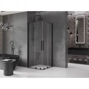 MEXEN/S - Velar Duo štvorcový sprchovací kút 80 x 80, transparent, čierna 871-080-080-02-70
