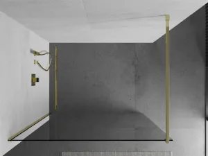 MEXEN/S - Kioto Sprchová zástena WALK-IN 95 x 200, transparent 8 mm, zlatá 800-095-101-50-00