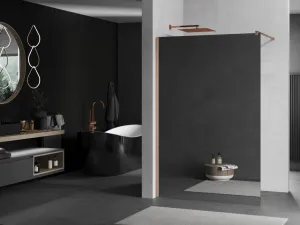 MEXEN/S - Kioto Sprchová zástena WALK-IN 70 x 200, zrkadlové 8 mm, meď kartáčovaná 800-070-101-65-50