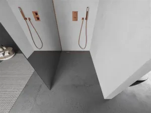 MEXEN/S - Kioto Sprchová zástena WALK-IN 70 x 200, zrkadlové 8 mm, meď kartáčovaná 800-070-101-65-50