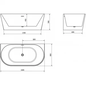 MEXEN/S - Oval vaňa voľne stojaca nástenná 160 x 80, biela, sifón a prepad ružové zlato 52671608000-60