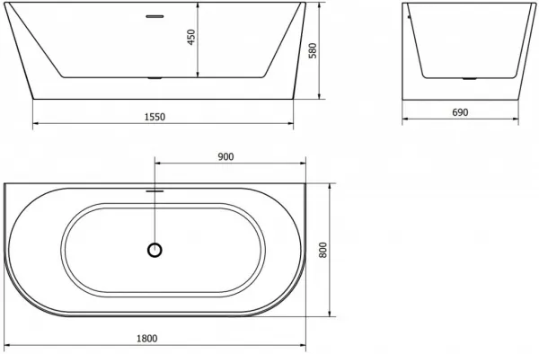 Mexen Oval, 180 x 80 cm 52671808000-01