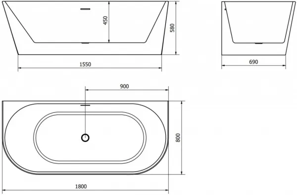 Mexen Oval, 180 x 80 cm 52671808000-95