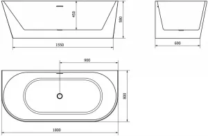 Mexen Oval, 180 x 80 cm 52671808000-95