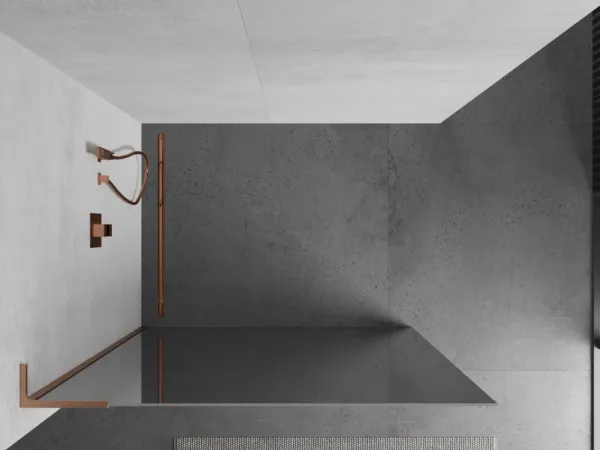 MEXEN/S - Kioto L Sprchová zástena WALK-IN 120 x 200, zrkadlové, meď kartáčovaná 800-120-103-65-50