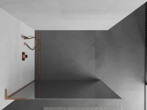 MEXEN/S - Kioto L Sprchová zástena WALK-IN 120 x 200, zrkadlové, meď kartáčovaná 800-120-103-65-50