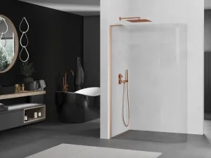 MEXEN/S - KiotoL Sprchová zástena WALK-IN 120 x 200, transparent, meď kartáčovaná 800-120-103-65-06