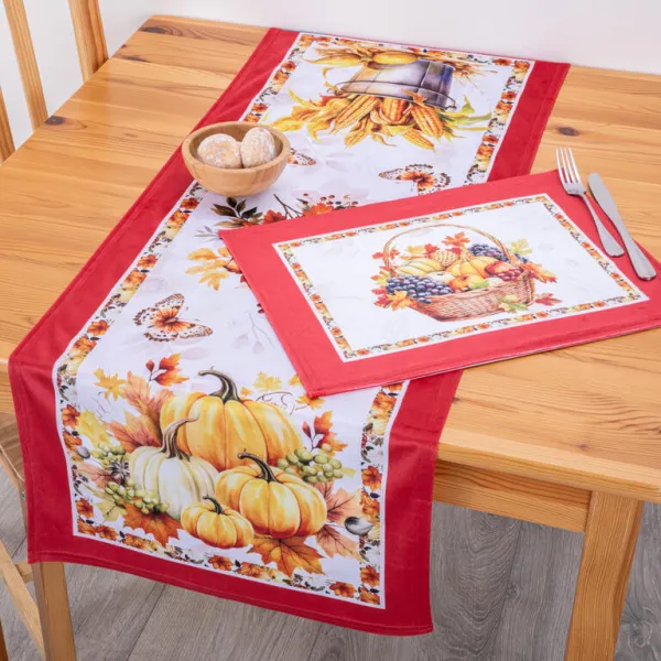 Sada 4 ks prestierania a stolného behúňa PUMPKINS