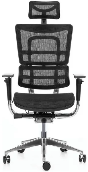 MERCURY Ergonomická kancelárska stolička ORION JNS-801, čierna W-51 (vzorovaná), leštěný kríž