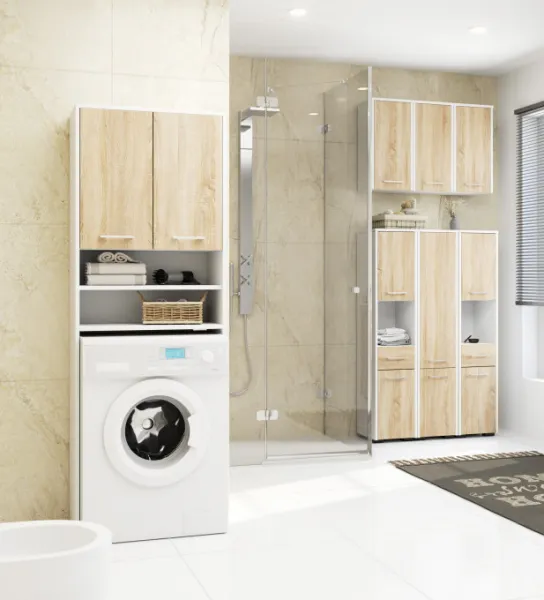 Ak furniture Kúpeľňová skrinka Fin biela/sonoma
