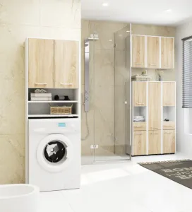 Ak furniture Kúpeľňová skrinka Fin biela/sonoma