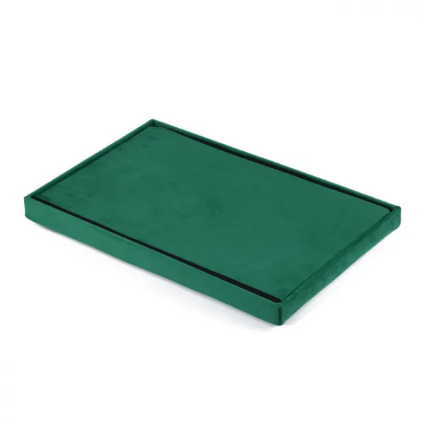 XL skladací puf s gombíkmi - 60x38x38cm zamatovo zelený 9999