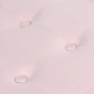 XL skladací puf s gombíkmi - 60x38x38cm zamatová ružová 9999