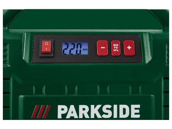 Parkside® Prenosný kompresor s digitálnym zobrazením 12 V/230 V PMK 150 A1