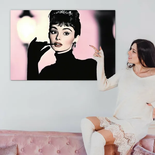 Drevený obraz - Audrey Hepburn