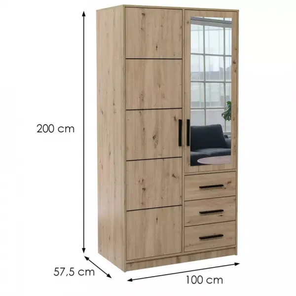 ArtStol Šatníková skriňa KOS D2 | dub artisan