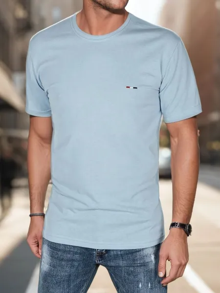 Trendy tričko s krátkym rukávom pre pánov svetlomodré
