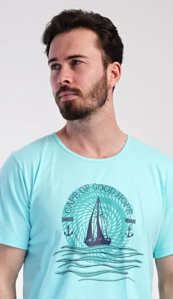 Trendy pánske pyžamo Jachting v mentolovej farbe