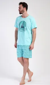 Trendy pánske pyžamo Jachting v mentolovej farbe