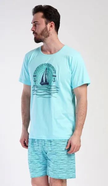 Trendy pánske pyžamo Jachting v mentolovej farbe