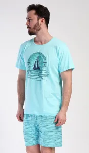 Trendy pánske pyžamo Jachting v mentolovej farbe