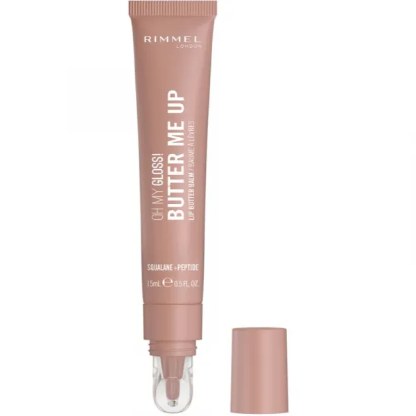 Rimmel Oh My Gloss! Butter Me Up hydratačný balzam na pery odtieň 001 Latte Delight 15 ml