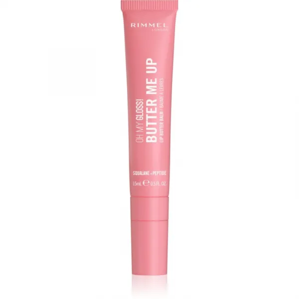 Rimmel Oh My Gloss! Butter Me Up hydratačný balzam na pery odtieň 002 Bubble Gum 15 ml