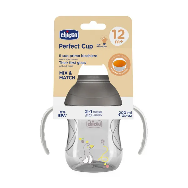 CHICCO Hrnček 360 Perfect X s držadlami grey, 12m+