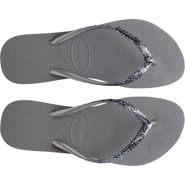HAVAIANAS SLIM GLITTER II Dámske žabky, sivá, veľkosť 43/44