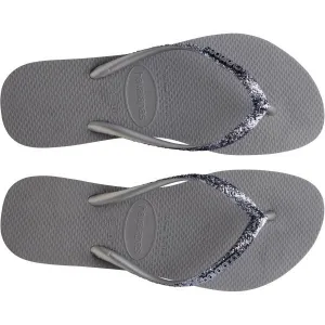 HAVAIANAS SLIM GLITTER II Dámske žabky, sivá, veľkosť 43/44