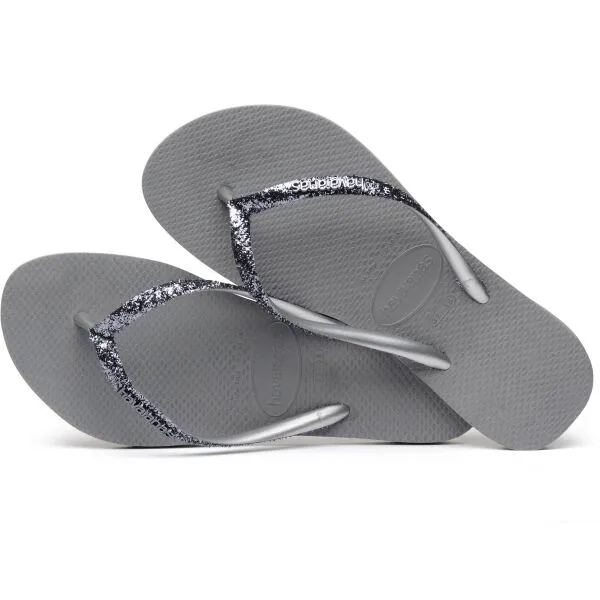HAVAIANAS SLIM GLITTER II Dámske žabky, sivá, veľkosť 43/44