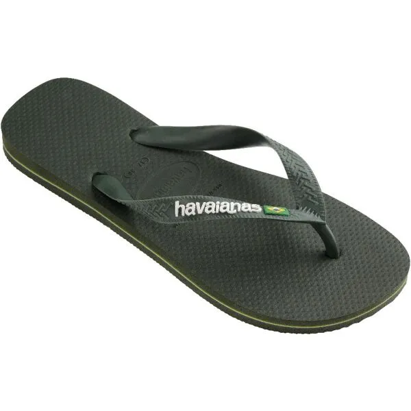 HAVAIANAS BRASIL LOGO Unisex žabky, tmavo zelená, veľkosť 41/42