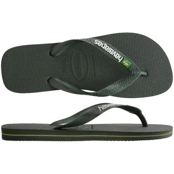 HAVAIANAS BRASIL LOGO Unisex žabky, tmavo zelená, veľkosť 41/42