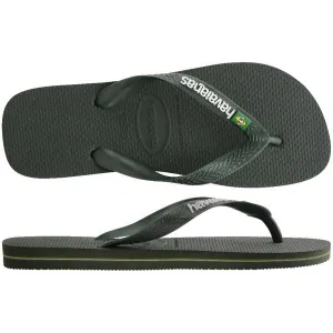 HAVAIANAS BRASIL LOGO Unisex žabky, tmavo zelená, veľkosť 41/42