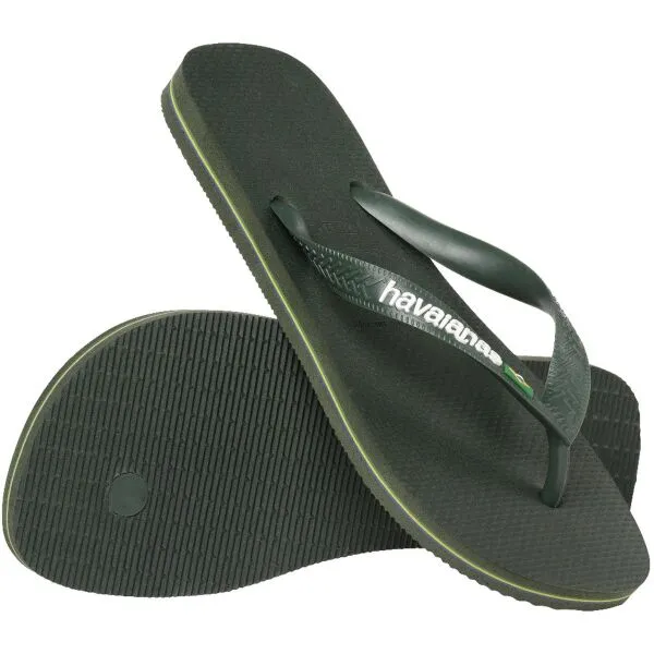 HAVAIANAS BRASIL LOGO Unisex žabky, tmavo zelená, veľkosť 41/42