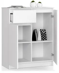 Ak furniture Komoda Kiara 80 cm 2 skrinky a 1 zásuvka biela