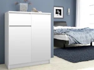 Ak furniture Komoda Kiara 80 cm 2 skrinky a 1 zásuvka biela
