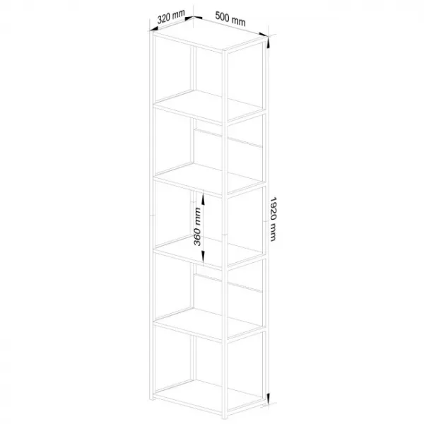 Ak furniture Regál Barna 50 cm bílý