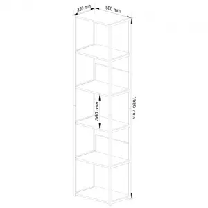 Ak furniture Regál Barna 50 cm bílý