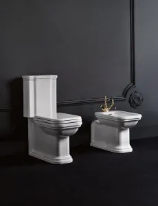 KERASAN - WALDORF WC kombi, spodný/zadný odpad, biela-chrom WCSET04-WALDORF