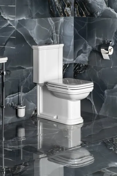 KERASAN - WALDORF WC kombi, spodný/zadný odpad, biela-chrom WCSET04-WALDORF