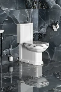 KERASAN - WALDORF WC kombi, spodný/zadný odpad, biela-chrom WCSET04-WALDORF