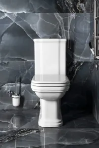 KERASAN - WALDORF WC kombi, spodný/zadný odpad, biela-chrom WCSET04-WALDORF