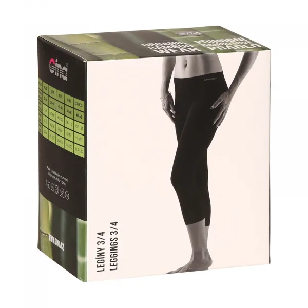 EcoBamboo legíny 3/4 EcoBamboo čierna - L/XL