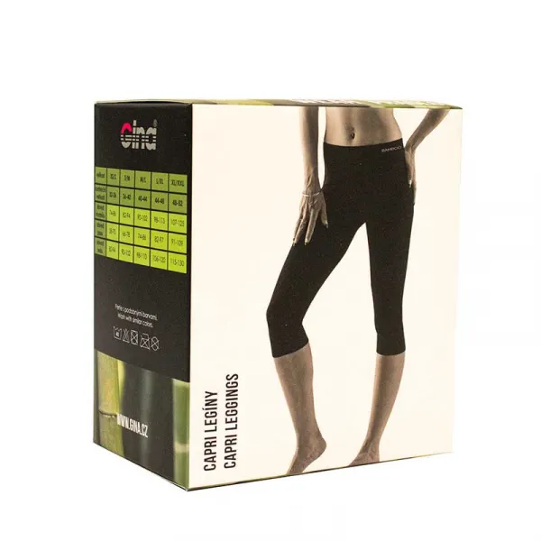 EcoBamboo capri legíny EcoBamboo čierna - S/M