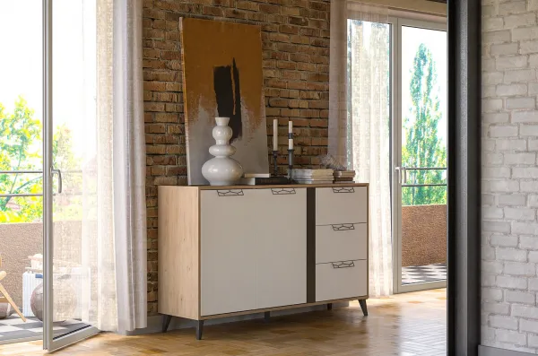 Szynaka Komoda Moet 45 150 cm ořech americký Jackson/bílá/grafit